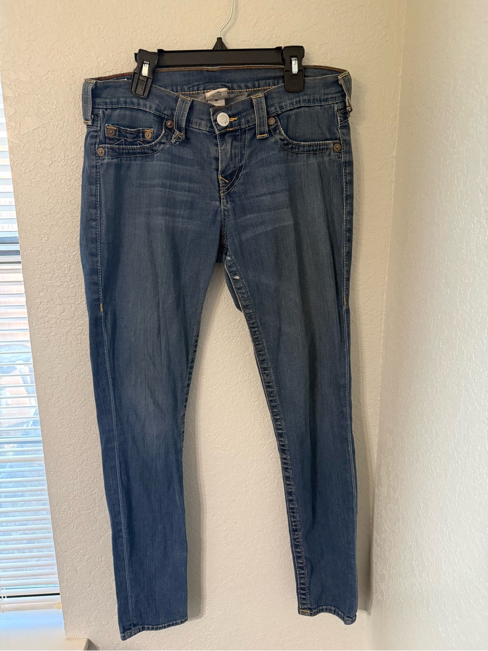 True Religion Women's Skinny Jeans in Mid Blue Wash